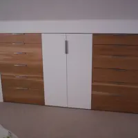 Wardrobe Unit With Solid Oak Drawer Fronts And Painted Doors